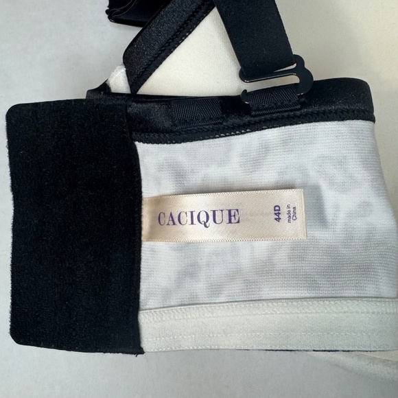 CACIQUE Plus Sz 44D/Leopard Print/ Padded Cups/Blk Straps/Underwire Bra/NWT - Picture 3 of 8